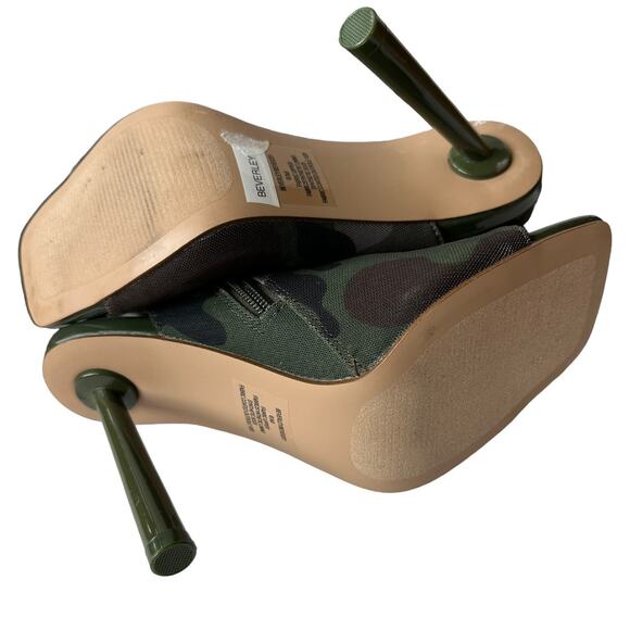 Steve Madden Boots Beverley Camouflage Mesh Green Over Knee Boot Women's Size 6 - Picture 9 of 11